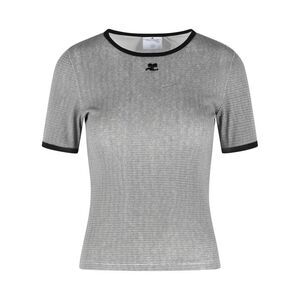 Courreges Gray Cotton T-Shirt Women